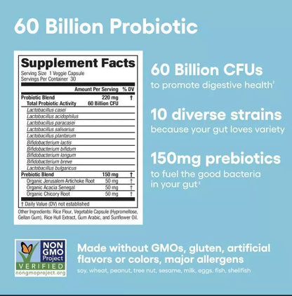 VALEN  - DIGESTIVE ENZYMES 60CT + 60B PROBIOTIC 30CT